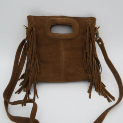 suede handbag brown