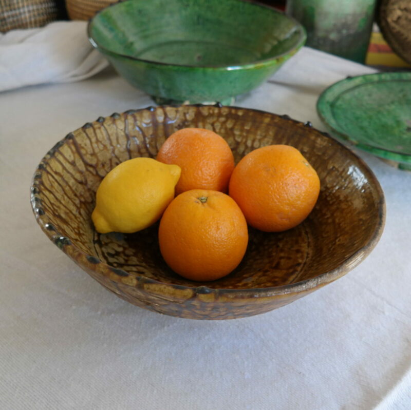 Large ocher yellow bowl