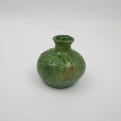 Green earthenware vase