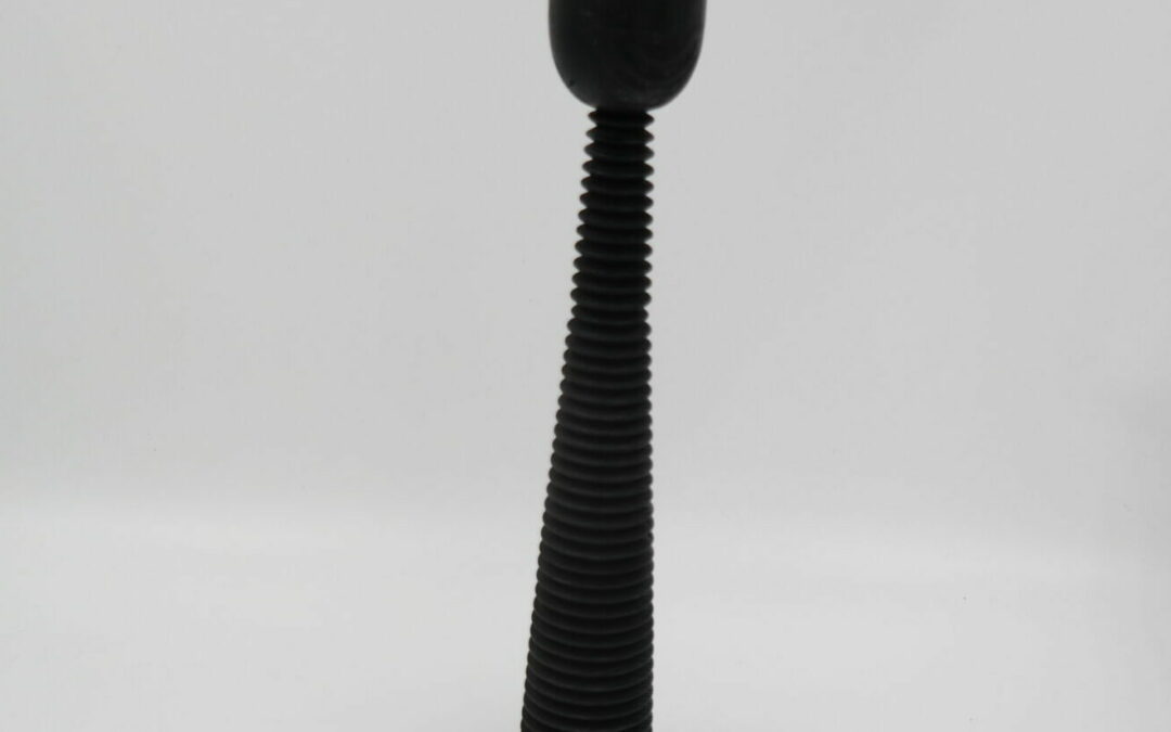 Large Black Wooden Candle Holder