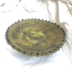 Ocher earthenware dish with rim - Tamegroute