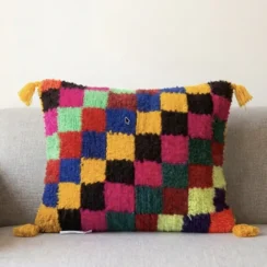 felgekleurd handgemaakt kussensloop